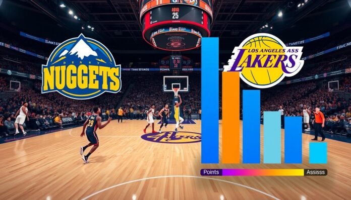 denver nuggets vs lakers match player stats